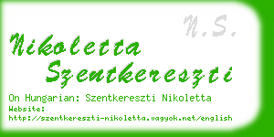 nikoletta szentkereszti business card